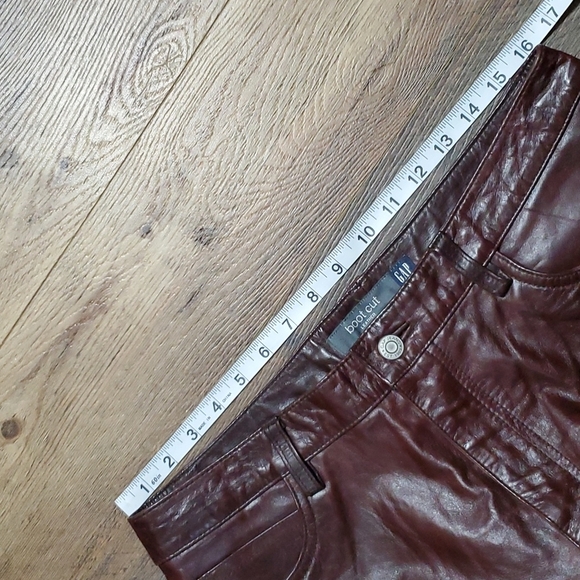 GAP nwt dead stock chocolate brown leather pants boot cut - Picture 6 of 7